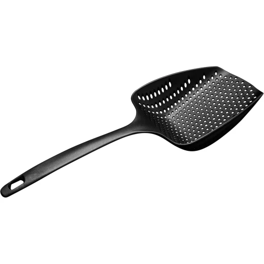 GP & me Colander Spoon 33cm Heat Resistant Nylon Straining Scoop Lightweight, Durable & Easy to Clean Black - Image 2