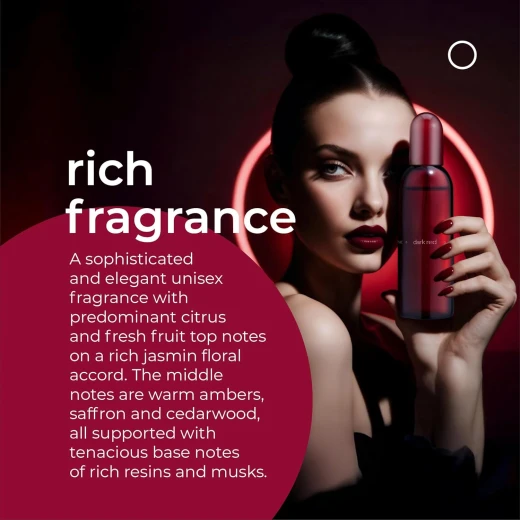 Milton Lloyd Colour Me Dark Red Perfume for Men & Women 100ml Woody Fragrance Long Lasting Scent - Milton Lloyd - Image 2