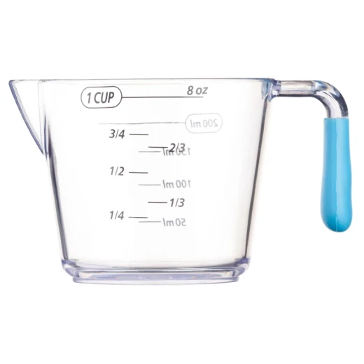KitchenCraft Measuring Jug 200ml Capacity Durable Acrylic with Sturdy Handle Clear Blue Easy-Pour Spout Ideal for Wet & Dry Ingredients KitchenCraft Measuring Jug 200ml Capacity Durable Acrylic with Sturdy Handle Clear Blue Easy-Pour Spout Ideal for Wet & Dry Ingredients