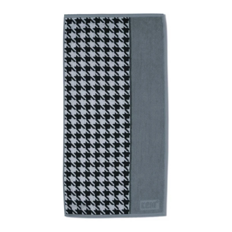 Kela Ladessa Towel 100% Organic Cotton 50 x 100 cm Soft & Absorbent Bath Towel Grey Premium Jacquard Design - Kela