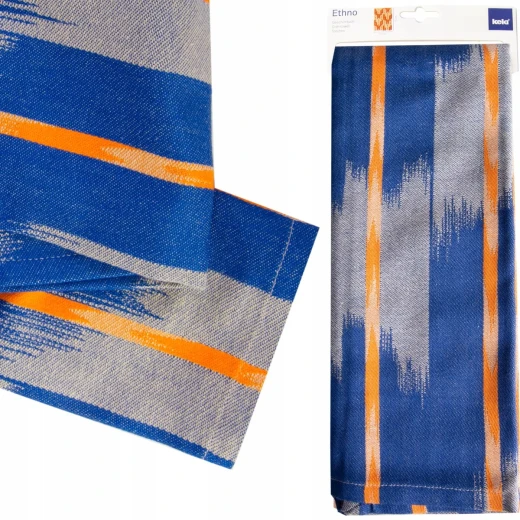 Kela Ethno Dish Towel 70 x 50 cm 100% Cotton Blue & Orange Soft, Absorbent & Durable Kitchen Towel - Kela - Image 3