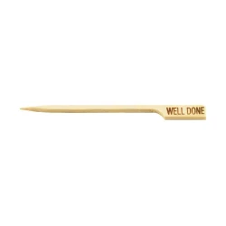 علامات شرائح اللحم "Well Done" أعواد خيزران بطول 9 سم عبوة 100 قطعة صديقة للبيئة للاستعمال مرة واحدة لتحديد درجة نضج الستيك من تيبل كرافت