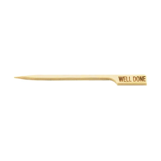 علامات شرائح اللحم "Well Done" أعواد خيزران بطول 9 سم عبوة 100 قطعة صديقة للبيئة للاستعمال مرة واحدة لتحديد درجة نضج الستيك من تيبل كرافت علامات شرائح اللحم "Well Done" أعواد خيزران بطول 9 سم عبوة 100 قطعة صديقة للبيئة للاستعمال مرة واحدة لتحديد درجة نضج الستيك من تيبل كرافت