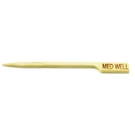 علامات شرائح اللحم "Med Well" أعواد خيزران بطول 9 سم عبوة 100 قطعة صديقة للبيئة للاستعمال مرة واحدة لتحديد درجة نضج الستيك من تيبل كرافت - تيبل كرافت