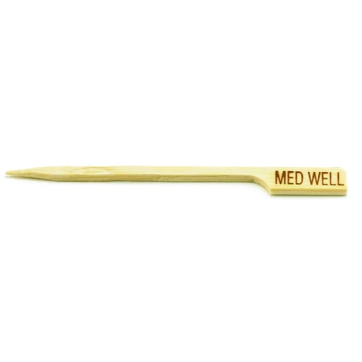 علامات شرائح اللحم "Med Well" أعواد خيزران بطول 9 سم عبوة 100 قطعة صديقة للبيئة للاستعمال مرة واحدة لتحديد درجة نضج الستيك من تيبل كرافت علامات شرائح اللحم "Med Well" أعواد خيزران بطول 9 سم عبوة 100 قطعة صديقة للبيئة للاستعمال مرة واحدة لتحديد درجة نضج الستيك من تيبل كرافت