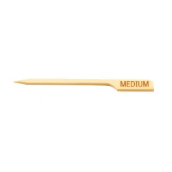 علامات شرائح اللحم "Medium " أعواد خيزران بطول 9 سم عبوة 100 قطعة صديقة للبيئة للاستعمال مرة واحدة لتحديد درجة نضج الستيك من تيبل كرافت