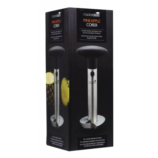 Kitchen Craft Stainless Steel Pineapple Corer & Slicer Black Handle, Double-Edged Blade with Ratcheting Action & Quick Release Easy Core Removal, Soft-Grip Handle, Ideal for Juicy Rings & Creative Serving - KitchenCraft - Image 3
