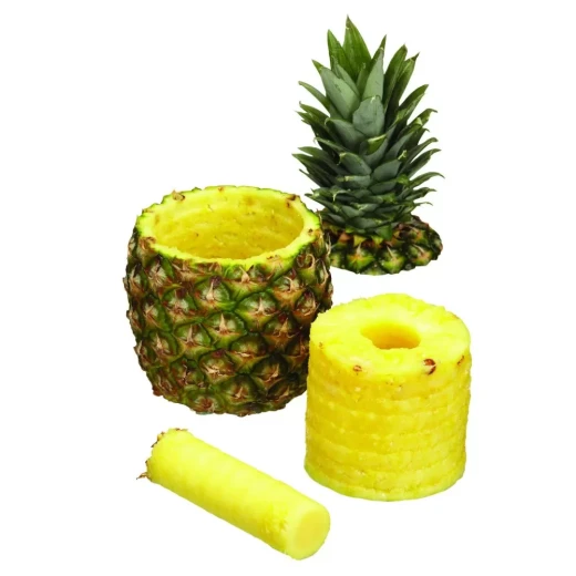 Kitchen Craft Stainless Steel Pineapple Corer & Slicer Black Handle, Double-Edged Blade with Ratcheting Action & Quick Release Easy Core Removal, Soft-Grip Handle, Ideal for Juicy Rings & Creative Serving - KitchenCraft - Image 2