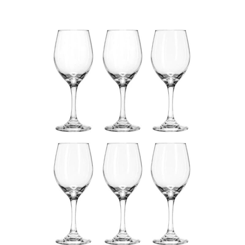 Libbey Perception Tall Glasses 325ml (11oz), Set of 6 Elegant Clear Glassware for Water, Juice & Beverages H:19.8 cm, Dia: 7.9 cm - Libbey