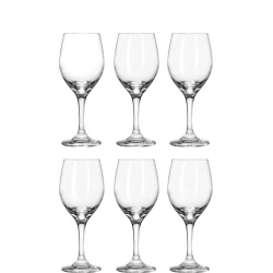 Libbey Perception Tall Glasses 414ml (14oz), Set of 6 Elegant Clear Glassware for Water, Juice & Beverages H: 20.8 cm, Dia: 8.6 cm