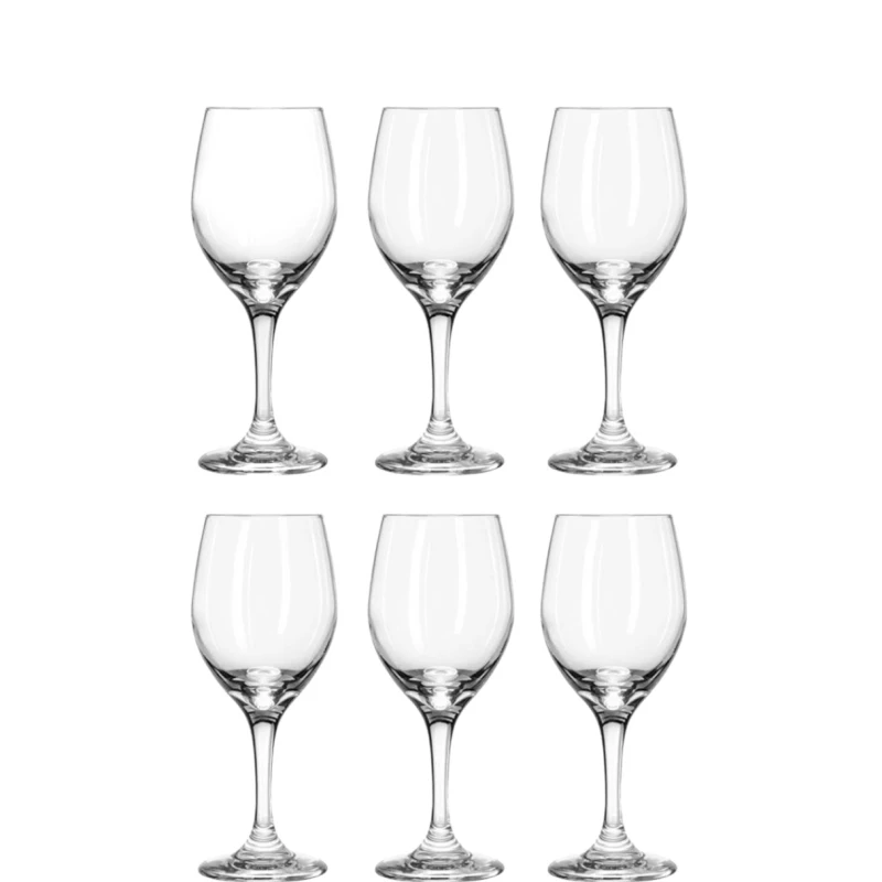 Libbey Perception Tall Glasses 414ml (14oz), Set of 6 Elegant Clear Glassware for Water, Juice & Beverages H: 20.8 cm, Dia: 8.6 cm - Libbey