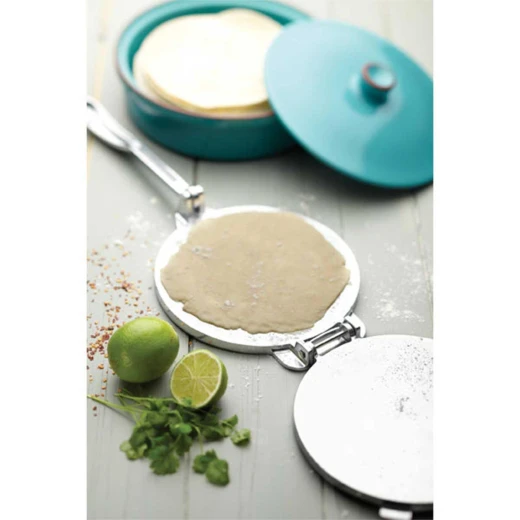 Tortilla Maker, 25cm Cast Aluminium Tortilla Press with Foldable Handle, Heavy Duty Non-Stick Flour Corn Press, Easy Tortilla Pie Maker Press Pan for Homemade Tortillas - KitchenCraft - Image 3