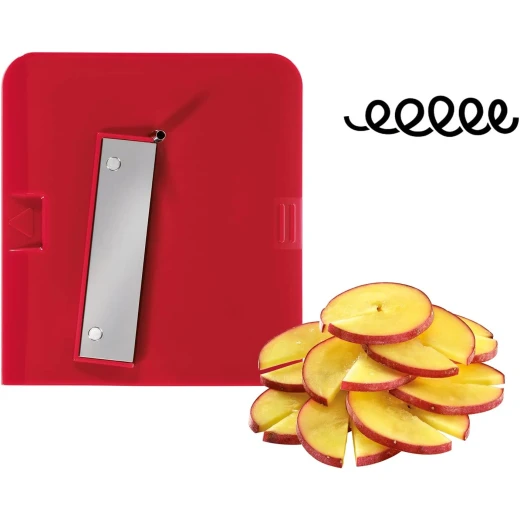 Küchenprofi Compact Spiral Vegetable Slicer 4 Interchangeable Blades for Spaghetti, Spirals & Slices Foldable Design with Suction Feet, 23x14x14 cm, White/Red - Kuchenprofi - Image 2