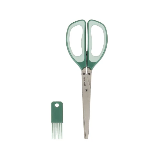 Brabantia Tasty & Herb Scissors with Cleaning Tool Fir Green Ideal for Cutting Fresh Herbs Directly into Dishes, Salads & Pots Soft Silicone Grip, Easy to Clean Brabantia Tasty & Herb Scissors with Cleaning Tool Fir Green Ideal for Cutting Fresh Herbs Directly into Dishes, Salads & Pots Soft Silicone Grip, Easy to Clean