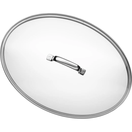 WMF Oval Fish Frying Pan 38x26cm with Glass Lid 18/10 Stainless Steel Heat-Resistant Handles TransTherm Base Suitable for All Stovetops Including Induction - WMF - Image 5