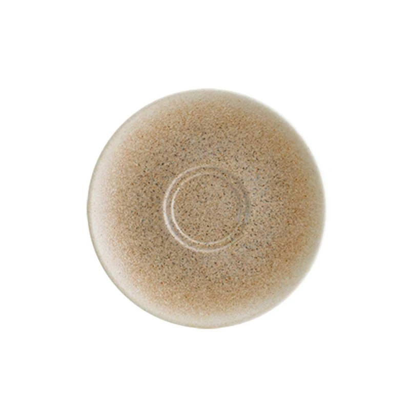 Bonna Luca Salmon Coffee Saucer 16cm Diameter Vitrified Porcelain with British Standard Kitemark Chip, Scratch & Thermal Shock Resistant Microwave, Oven & Dishwasher Safe Stackable - Bonna