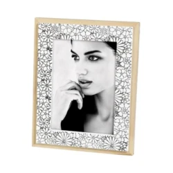 Mascagni Natural Wood Picture Frame 13x18cm Metal Frame with White & Natural Wood Finish Elegant Display for Photos