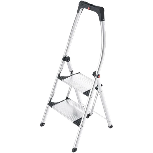 Hailo LivingStep Comfort Plus 2-Step Folding Stepladder Max Working Height 2.5m, 150 kg Capacity, Lightweight 7.3kg, Household Aluminium Ladder Hailo LivingStep Comfort Plus 2-Step Folding Stepladder Max Working Height 2.5m, 150 kg Capacity, Lightweight 7.3kg, Household Aluminium Ladder