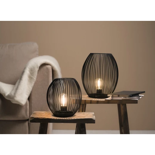 Leonardo Casolare LED Lantern 18cm Decorative Metal Lantern with 6-Hour Timer, Warm Light, Black Finish, Ideal for Indoor & Outdoor Ambience - Leonardo - Image 2