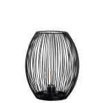 Leonardo Casolare LED Lantern 24cm Decorative Metal Lantern with 6-Hour Timer, Warm Light, Black Finish, Ideal for Indoor & Outdoor Ambience - Leonardo