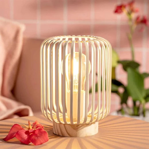 فانوس أمالفي LED لون بيج، يعمل بالبطارية، تصميم عصري على قاعدة، ‎60.5 × 21 × 15.5 سم، يشمل المصباح من ليوناردو - ليوناردو - Image 2