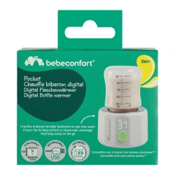 Bebe Confort Pocket Digital Bottle Warmer Portable USB Baby Bottle Heater with Temperature Control (37–50°C), Lightweight & Compact  Includes Adapters for Avent, NUK, MAM, Tommee Tippee Bottles