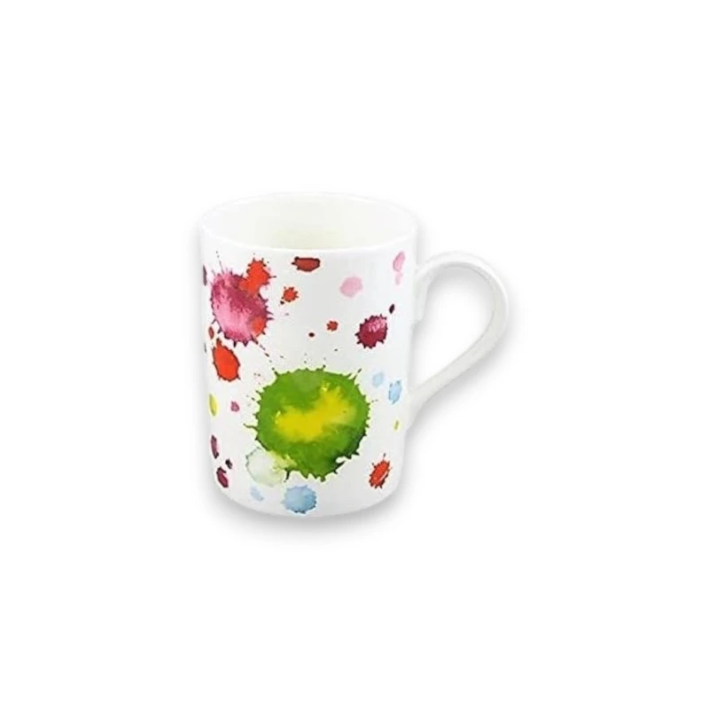 Roy Kirkham Splash Lucy Fine Bone China Mug Elegant Colored Splash Pattern, Fine Art Inspired Design Durable and Stylish - Roy Kirkham