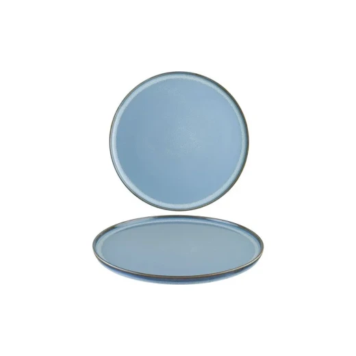 Bonna Sky Hygge Flat Porcelain Plate 28 cm, Blue  Reactive Glaze Finish, Unique Texture & Color Variations - Bonna - Image 2