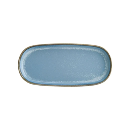Bonna Sky Hygge Flat Porcelain Plate 21 cm, Blue  Reactive Glaze Finish, Unique Texture & Color Variations - Bonna - Image 2
