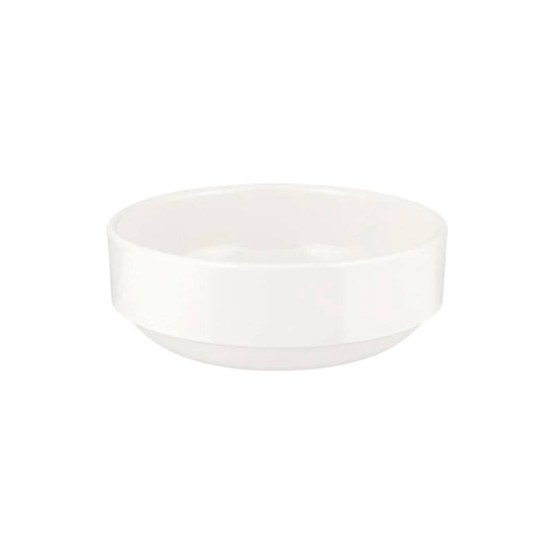Bonna White Porcelain Bowl 14 cm, 500ml Scratch & Break-Resistant, Stackable, Microwave & Dishwasher Safe - Bonna