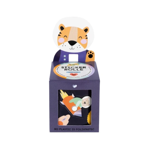 Folia Space Safari Sticker Roll 320 Self-Adhesive Stickers with Animals, Planets, Rockets & Stars Hot Foil Accents Ideal for Scrapbooking, Cards & Crafts FSC-Certified Folia Space Safari Sticker Roll 320 Self-Adhesive Stickers with Animals, Planets, Rockets & Stars Hot Foil Accents Ideal for Scrapbooking, Cards & Crafts FSC-Certified