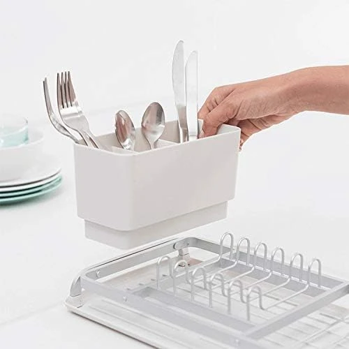 Brabantia Small Compact Dish Drying Rack Light Gray - KitchenCraft - Image 5