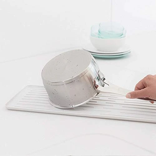 Brabantia Small Compact Dish Drying Rack Light Gray - KitchenCraft - Image 3