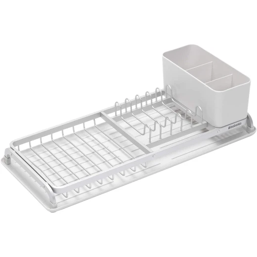 Brabantia Small Compact Dish Drying Rack Light Gray - KitchenCraft - Image 2