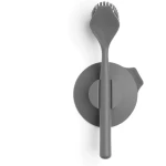 Brabantia 117589 Dish Brush with Suction Holder, Dark Grey, 11 x 23.5 x 6 cm - KitchenCraft