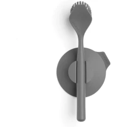 Brabantia 117589 Dish Brush with Suction Holder, Dark Grey, 11 x 23.5 x 6 cm