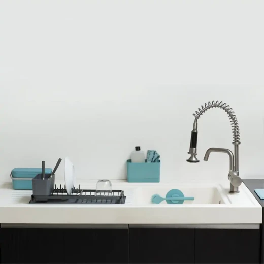 Brabantia Small Compact Dish Drying Rack Dark Gray Height: 12.5 cm, Length: 46.3 cm, Width: 20.0 cm - KitchenCraft - Image 4