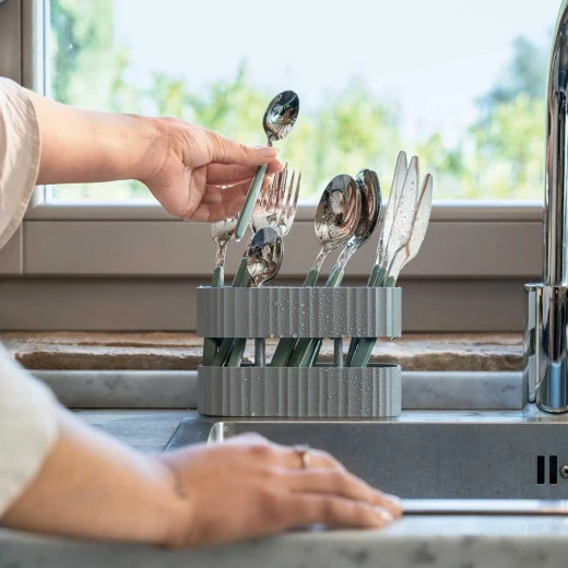 Guzzini - Eco-Kitchen DRAIN&SAFE, Cutlery Drainer -Milk White - Guzzini - Image 4