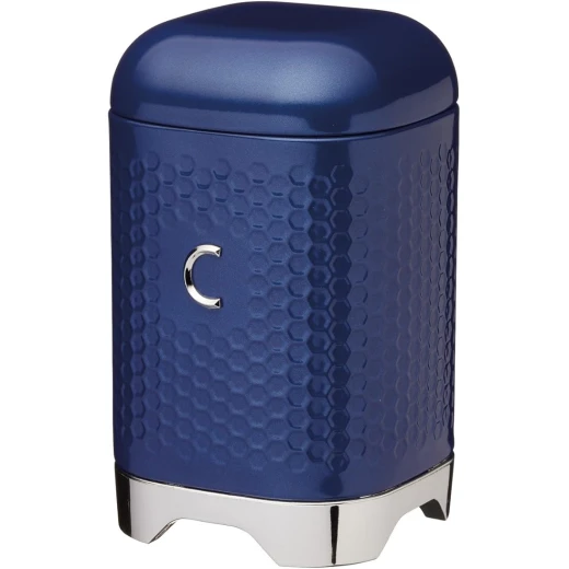 Kitchencraft Coffee Canister with Geometric Hexagon Pattern Midnight Navy1 1x11x19cm