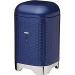 Kitchencraft Tea Canister with Geometric Hexagon Pattern Midnight Navy1 1x11x19cm - KitchenCraft