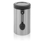Brabantia Window Lid Canister for 2.2 Liter Fingerprint Proof Matt Steel - Brabantia