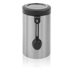 Brabantia Window Lid Canister for 2.2 Liter Fingerprint Proof Matt Steel