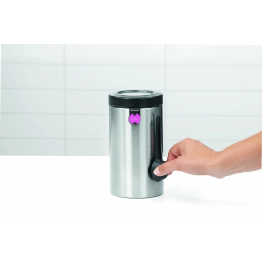 Brabantia Window Lid Canister for 2.2 Liter Fingerprint Proof Matt Steel - Brabantia - Image 3