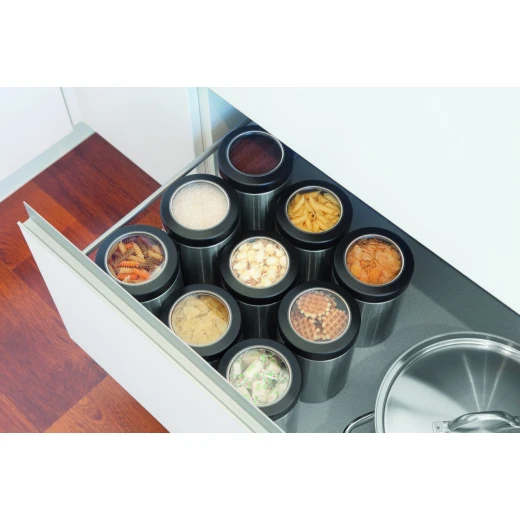 Brabantia Window Lid Canister for 2.2 Liter Fingerprint Proof Matt Steel - Brabantia - Image 5