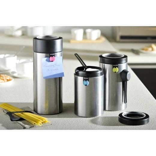 Brabantia Window Lid Canister for 2.2 Liter Fingerprint Proof Matt Steel - Brabantia - Image 4
