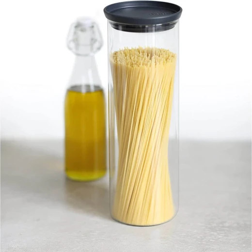 Brabantia Stackable Glass Jar 1.9 Liter Dark Grey - Kela - Image 5