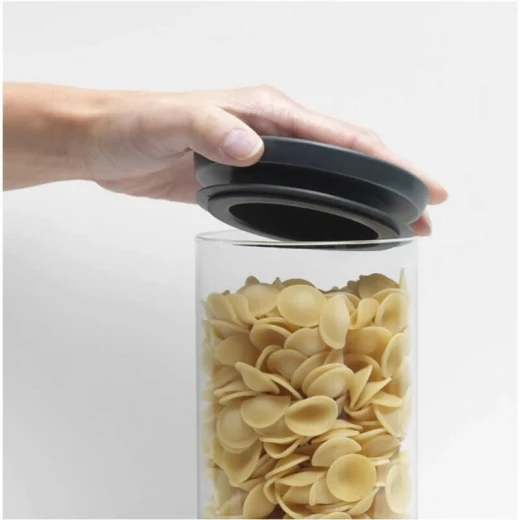 Brabantia Stackable Glass Jar 1.9 Liter Dark Grey - Kela - Image 2
