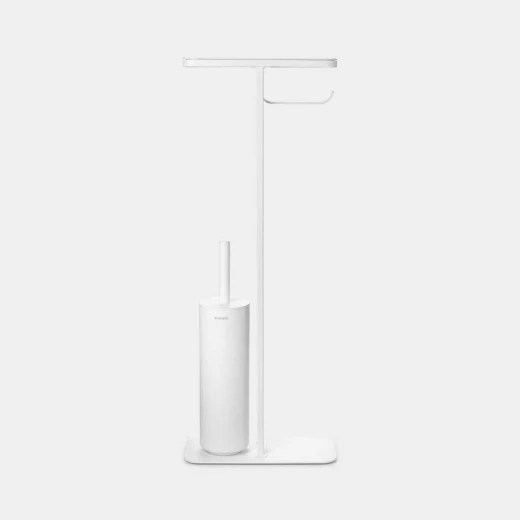 Brabantia Mindset Toilet Butler Mineral Fresh White All-in-One Freestanding Bathroom Organizer with Toilet Roll Holder, Shelf & Silicone Toilet Brush No Drilling Needed Brabantia Mindset Toilet Butler Mineral Fresh White All-in-One Freestanding Bathroom Organizer with Toilet Roll Holder, Shelf & Silicone Toilet Brush No Drilling Needed