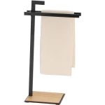 Kela Oak Towel Holder Freestanding Rack with 2 Bars Modern Design with Powder-Coated Metal & Solid Oak Wood 30x24x82.5 cm - Kela