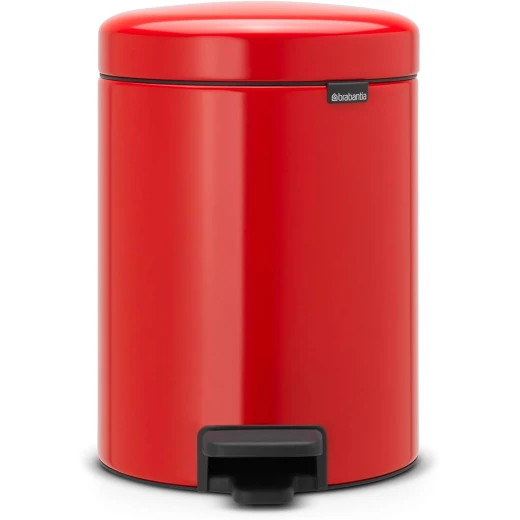 Brabantia New Icon Pedal Bin 5 Liter Red Soft-Close Lid, Removable Inner Bucket, Supports Ocean Cleanup Compact Trash Can Brabantia New Icon Pedal Bin 5 Liter Red Soft-Close Lid, Removable Inner Bucket, Supports Ocean Cleanup Compact Trash Can